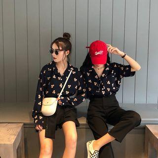 Short-sleeve Floral Print Shirt / Shirt / Wide Leg Shorts / Straight Leg Pants