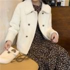 Long-sleeve Double-breasted Fleece Jacket
