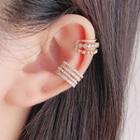 Faux Crystal / Faux Pearl Layered Cuff Earring