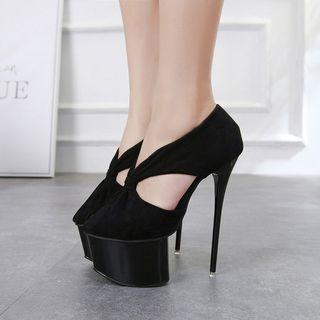Knotted Platform High-heel Pumps