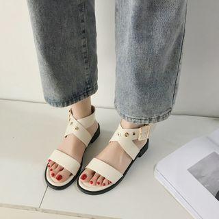 Grommet Buckled Sandals