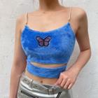 Butterfly Embroidered Cutout Camisole Top