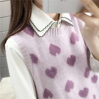 Heart Print Knit Vest