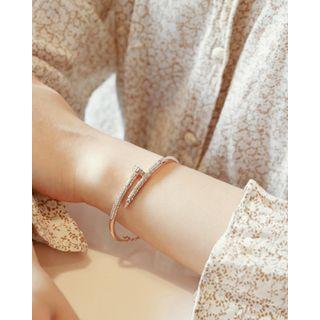 Rhinestone Bent Nail Bangle