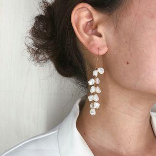 Faux Pearl Dangle Earring 1521 - 1 Pair - Gold - One Size
