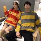 Couple Matching Color Block Oversized Sweater
