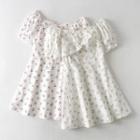 Cherry Print Puff-sleeve Mini A-line Dress