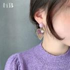 Faux Pearl & Heart Drop Earring As Shown In Figure - One Size
