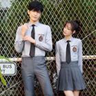 Couple Matching Straight Leg Pants / Pleated A-line Skirt