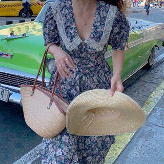 Lace Splice Floral Dress