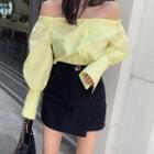 Off Shoulder Shirt Light Yellow - One Size