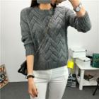 Round-neck Sweater Gray - One Size