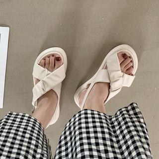 Cross Band Slingback Flat Sandals