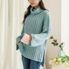Crawl-neck Ribbed Sweater