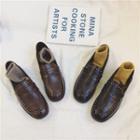 Faux-leather Square-toe Loafers