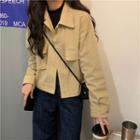 Big-pocket Off Shoulder Long-sleeve Jacket