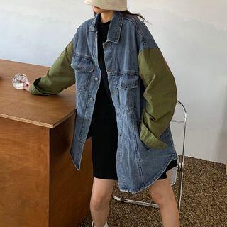 Color Panel Denim Jacket Blue - M=2