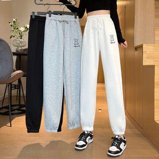 Bear Gathered Cuff Sports Pants