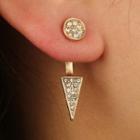 Alloy Rhinestone Triangle Swing Earring 4279 - Gold - One Size