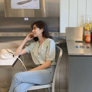 Capelet Pastel Crepe Blouse