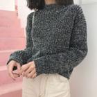 Glitter Round-neck Cropped Sweater