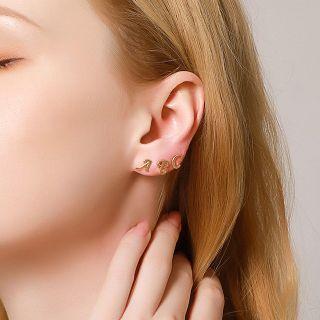 Letter Pendant Stud Earring