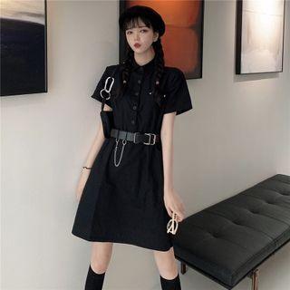 Short-sleeve Sheath Shirtdress