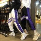 Couple Matching Cropped Color Block Sweatpants