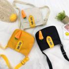 Canvas Carrot Accent Crossbody Zipper Bag