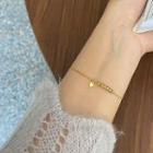 Stainless Steel Bead Bracelet Gold - One Size