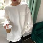 Pocketed Long-sleeve T-shirt White - One Size