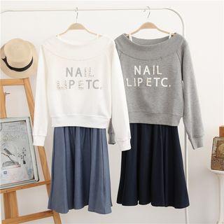 Set: Lettering Sweatshirt + Slipdress