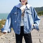 Set: Hooded Denim Jacket + Cap