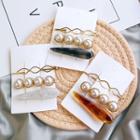 Set: Faux Pearl / Acrylic Hair Clip (assorted Designs)