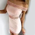 Perforated Off-shoulder Bodycon Dress