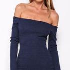 Long-sleeve Off Shoulder Sheath Dress