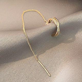 Chained Alloy Cuff Earring Single - 1 - Gold - One Size