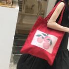 Orange Print Canvas Shopper Bag