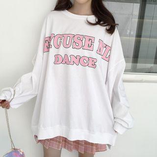 Long Sleeve Print Oversized Top
