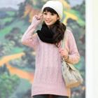 Cable-knit Sweater Pink - One Size