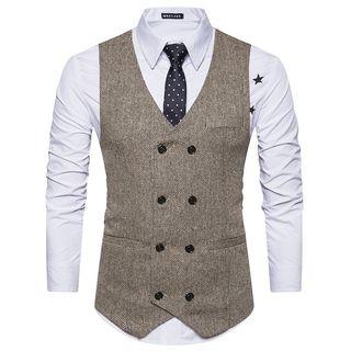 Double-breasted Tweed Vest