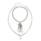 Faux Pearl Pendent Layered Alloy Necklace 740 - Silver - One Size