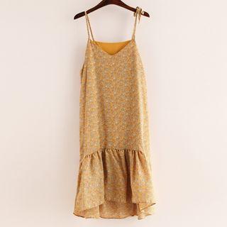 Print Strappy A-line Dress