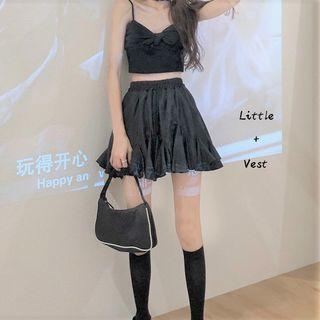 Spaghetti Strap Top / Mini A-line Skirt