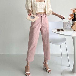 High-rise Band-trim Baggy Pants