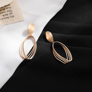 Layered Hoop Drop Earring Gold - One Size