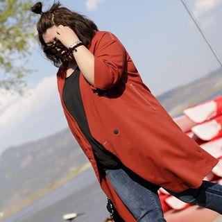 3/4-sleeve Buttoned Jacket