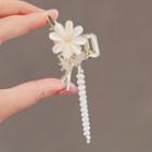 Flower Faux Pearl Alloy Hair Clamp Ly2632 - Hair Clamp - White - One Size