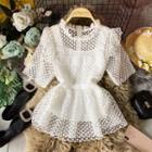 Round-neck Lace Short-sleeve Top