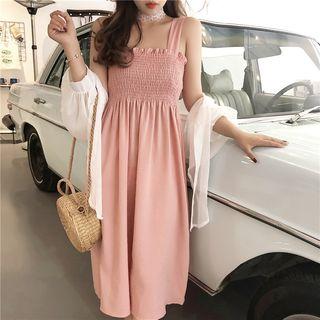 Wide-strap Smocked A-line Sundress